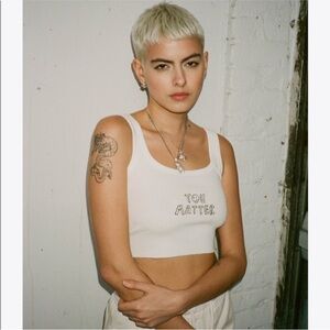 CHNGE White 'You Matter' Crop Top